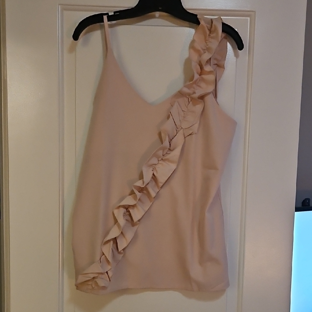 Elegant Pink Ruffle Women's Top